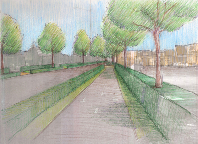 Entrée de ville paysagère à Anet