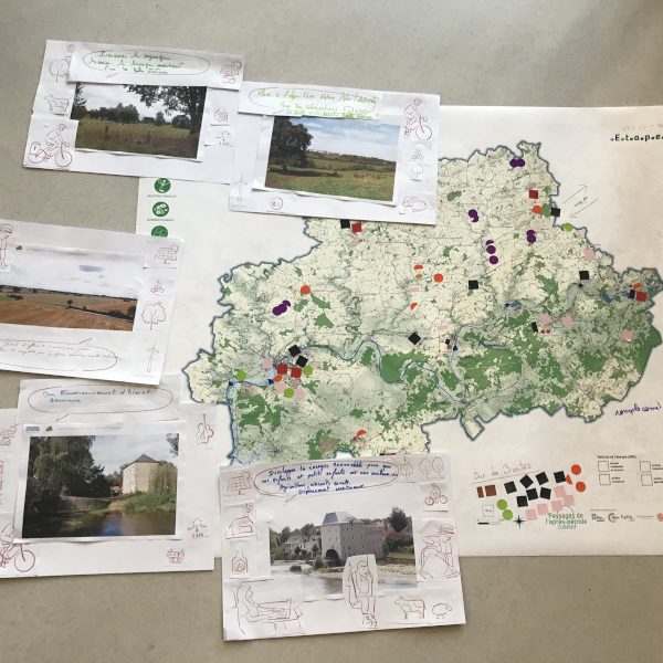 La carte et les collages des paysages de demain